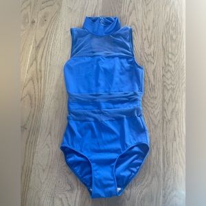 Zoe marine blue leotard from eleve dance wear. Adult medium